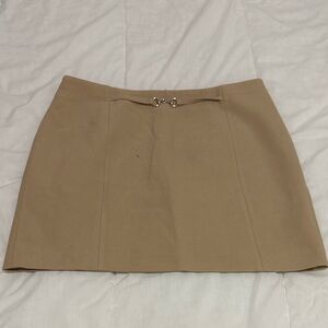 H&M Tan Mini Skirt with Silver Accent